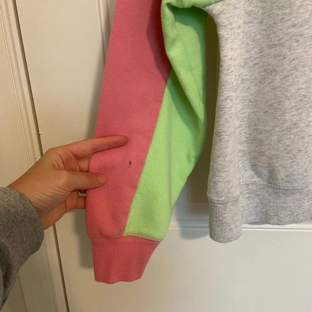 Justice girl’s tri-colored quarter zip‎ hoodie — XL